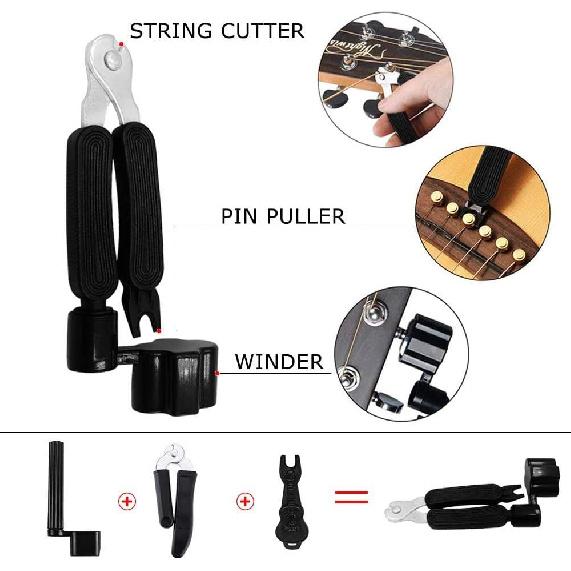 66PCS Guitar Accessories Kit, Acoustic Guitar Changing Tool, Including Guitar Acoustic Strings, Guitar Picks, Capo, String Winder&Cutter, Tuner,