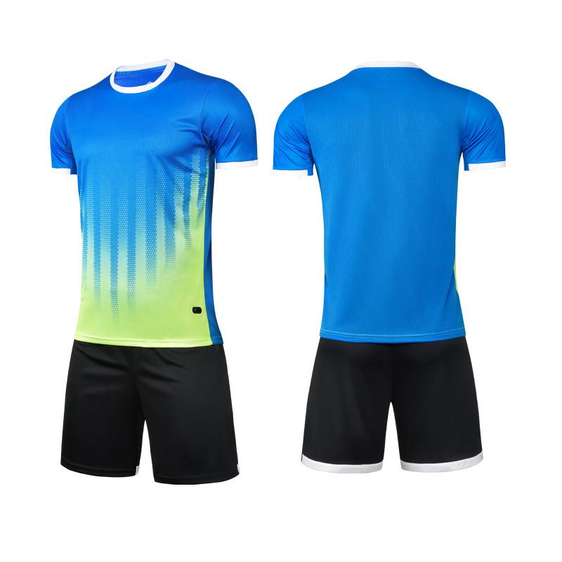 Football Uniform Collection Quick-drying and Breathable Childrens Short-sleeved Game Training Uniform Team Uniform Adult Bare Jersey with Prin
