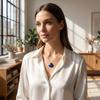 Minimalist Waterdrop Pendant Necklace Colorful Collarbone Chain Neck Jewelry Stone Necklace  Women