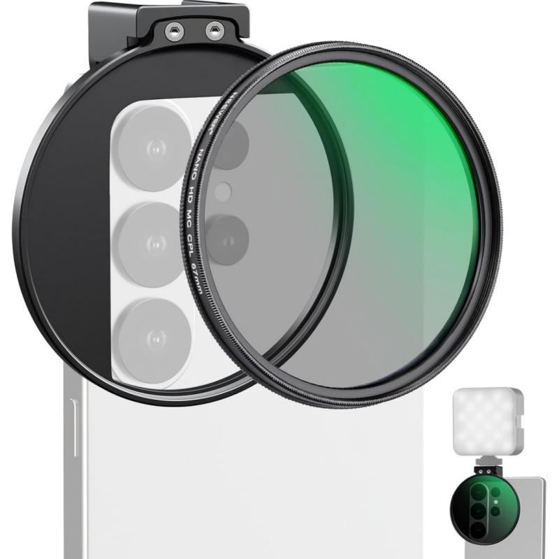 NEEWER 67mm Phone CPL Filter with Cold Shoe Clip HD Circular Polarizer Lens Filter Accessories For Android Samsung iPhone 6