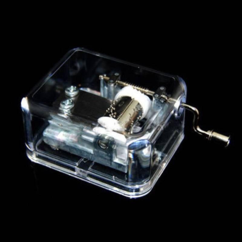 

Hand Cranked Acrylic Music Box Creative Craft Ornament Toy Kids Students Gift Swan Lake