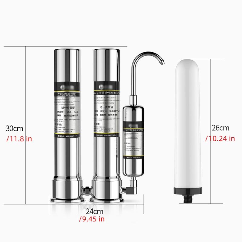 Household Kitchen Countertop Drinking Water Purifier Ceramic Activated Carbon Filter System Purifying Machine 11.8*9.45 inch