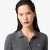 [Lacoste] Women's Ribbed Long-Sleeve Polo Shirt DF5281-55N050