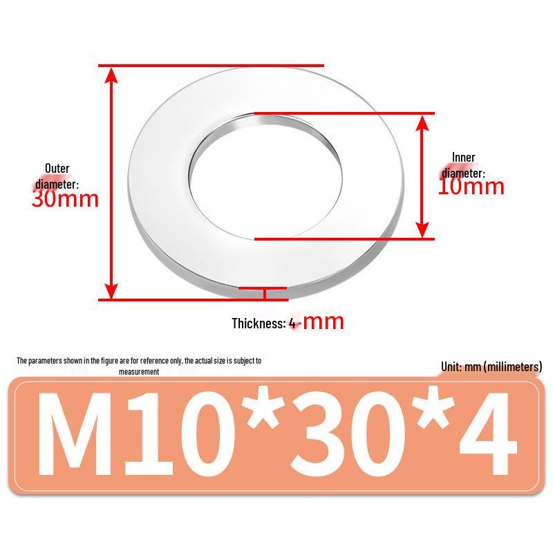 Jin Juntai Thick & Thin Stainless Steel Flat Washer, Round M10-M36