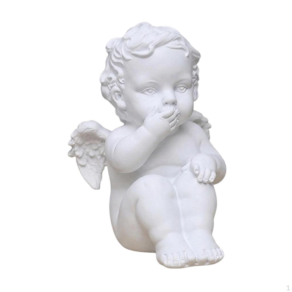 Angel Figurine Table Ornament in Nordic Retro Style, Creative Decoration Made of Resin,