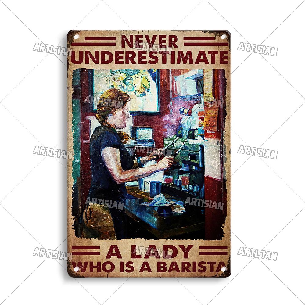 Artisian Job Work Metal Plaque Shoemaker Tin Sign Barista Hairstylist Luthier Painter Chef Decorative PlateWall Decor Garage Bar