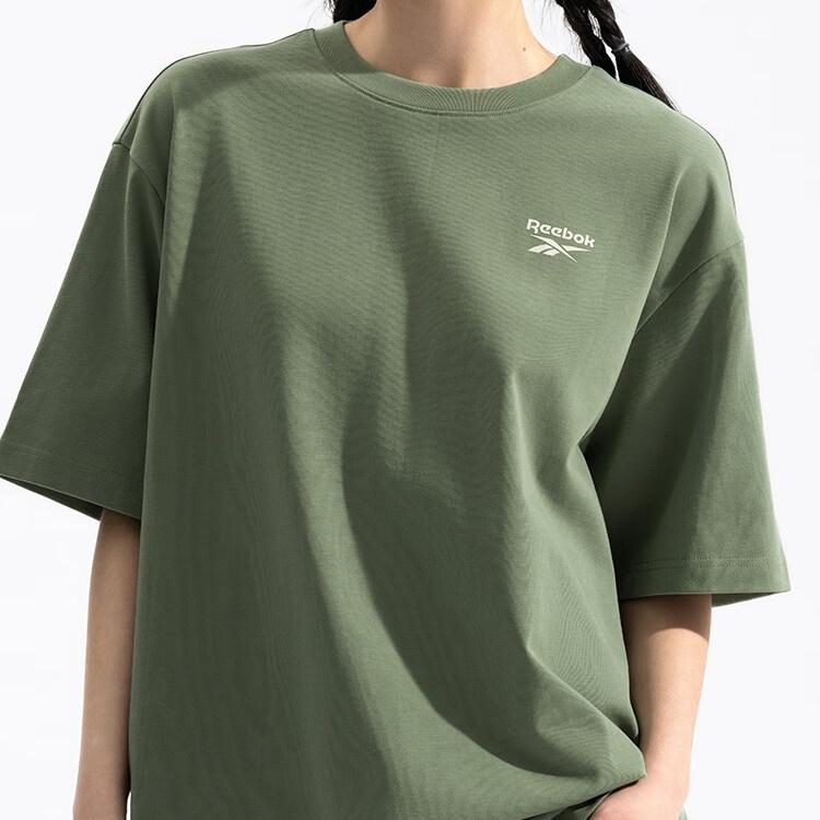 Reebok American Style Comfortable Versatile Casual Loose Short Sleeve T-Shirt Unisex Tops Light-Army-Green 24SRM435UGL2