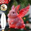 2D Flacher Weihnachts-Hängeanhänger Glänzender Hase Simulation Engel Hängedekor Ballerina Acryl Weihnachtsbaum Hängeornament