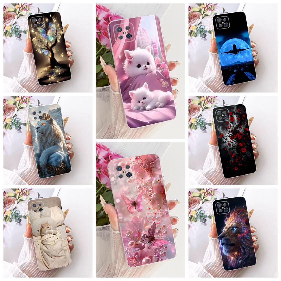 Clear For Oppo Reno 4Z 5G Case CPH2065 Cute Cat Fashion Butterfly Funny Painted Cover For Oppo Reno4 Z 5G Phone Casing