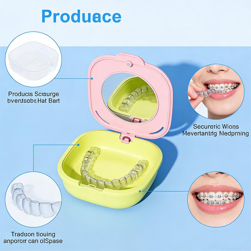 New Models Magnetic Invisible Braces Storage Box With Mirror Retainer Braces Box Denture Drain Soaking Box