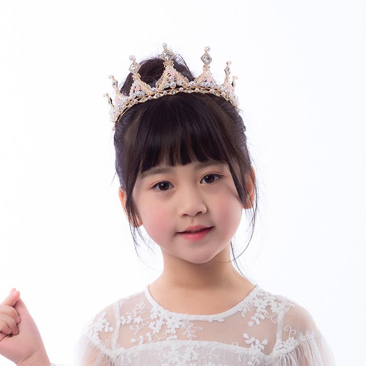 Korean Princess Crystal Headband: Children's Alloy Crown for Birthdays and Performances
