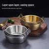 ZISIZ Korean Style Stainless Steel Double-Handle Bowl
