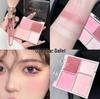 Four-Color Blush & Highlighter Contour Palette: Cream, Powder, Matte, Natural Apricot Tones for Shadow and Glow