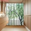 Green Tree Leaf Shower Curtain Machine Washable All Season Waterproof Privacy Protection Nature Design Modern Elevate Your Space