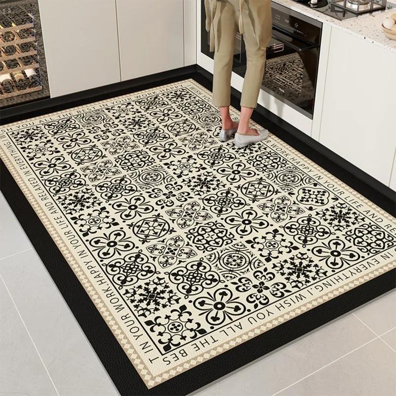 Kitchen Mat Pvc Waterproof Oil-proof Carpet Leather Large Rug Non-slip Floor Mats Area Rugs Pvc Alfombra Cocina Vinilica