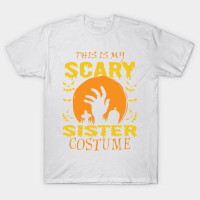 T Shirt Women This Is My Scary Sister Costume Halloween Harajuku Print Kawaii Tshirt Summer Short Sleeve Female T-Shirt Top Tee