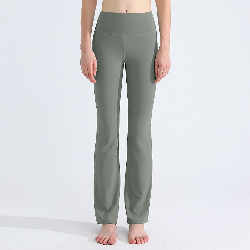 Womens High-Waisted Yoga Leggings With Wide Flared Cuff Breathable Quick-Dry Stretch Fabric Gym Fitness Running