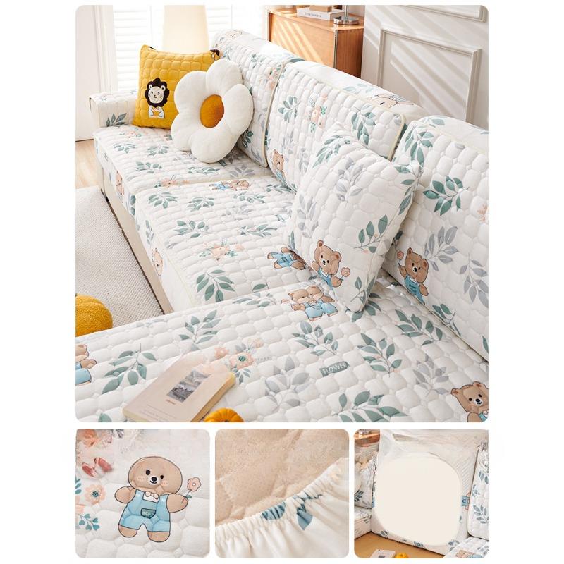 

Winter Thickened Fleece Cream Sofa Cushion Warm Suede Cover Backrest Towel Soft Cozy Home Decor 60*60