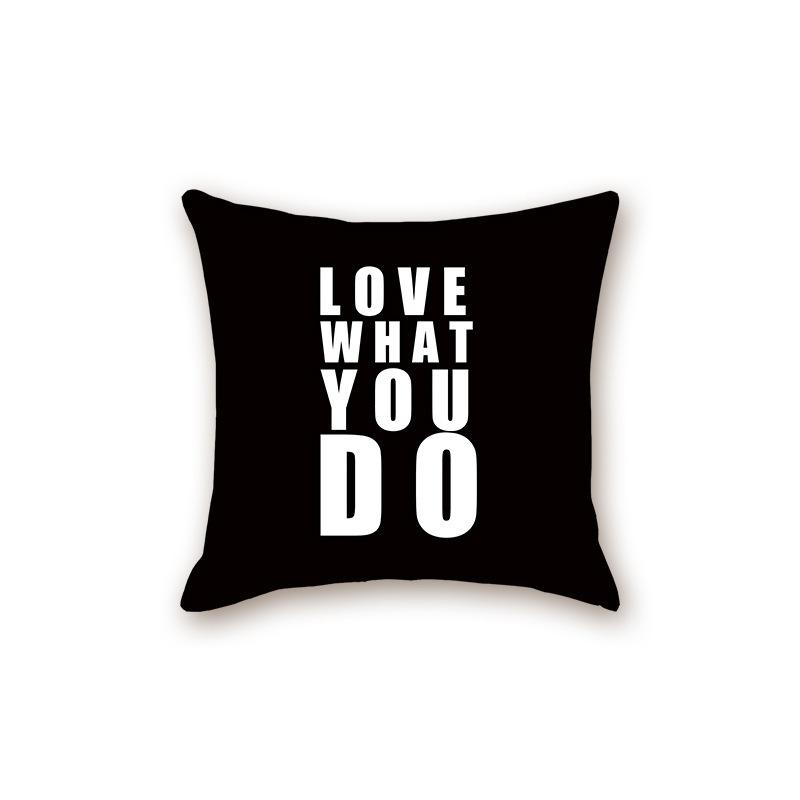 New Black Modern Simple Letter Series Sofa Cushion Pillow Cover Bedside Bedroom Backrest Pillow