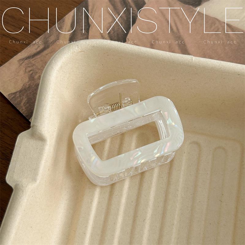 Dazzling Medium Mermaid Shell Square Hair Clip for Updos