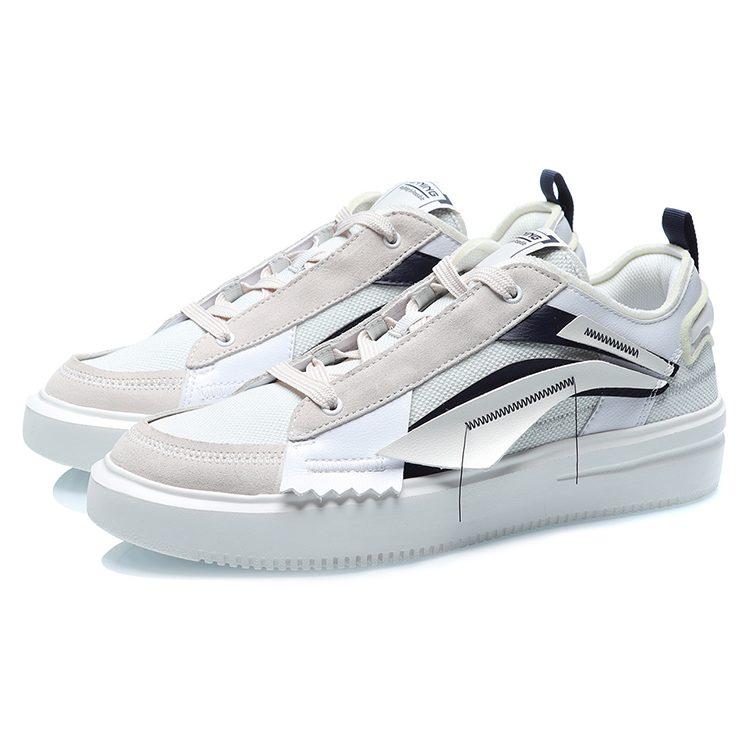 LiNing Form-G God Slip-Resistant Lightweight Balance Wear-Resistant Breathable Low-Top Skateboard Shoes Men's White AGCR087-1