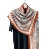 Women's retro cashew flower scarf personalized spring and autumn fashion thousand bird grid printing thin scarf tide