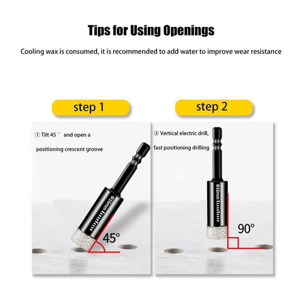 6Pcs 6-16mm Tile Hole Opener Hex Shank Tile Drill Bit  Tile Drilling