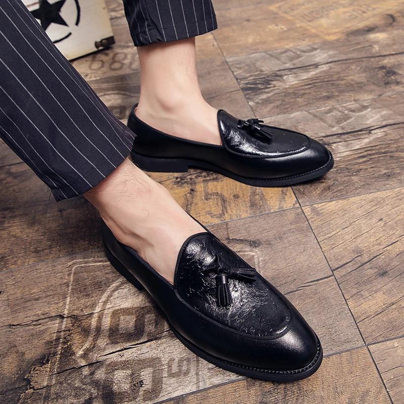 Men's Formal Shoes Slip On Tassel Loafers Comfortable Men Dress Shoes Casual Moccasins Gentleman Shoe Elegantes Office Shoes