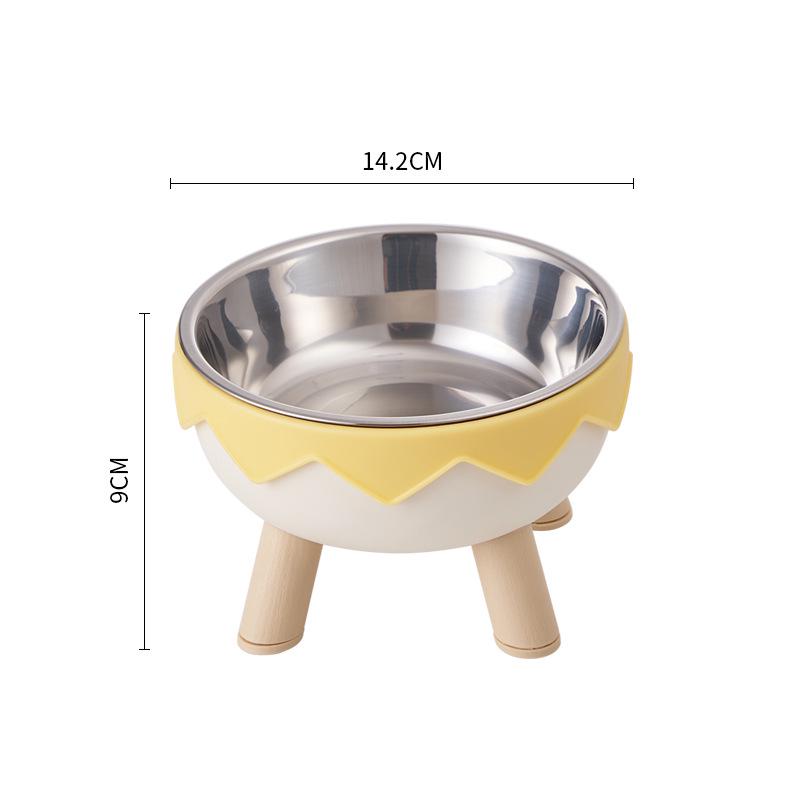 Non-Slip Stainless Steel Pet Bowl - High-Footed Design for Cat & Dog Neck Protection