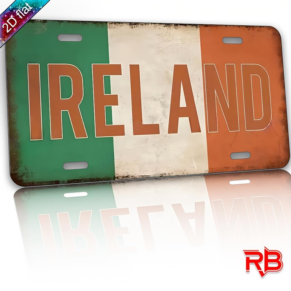 

Ireland National Flag Vintage License Plate Style Aluminum Metal Sign Retro Irish Country Travel Souvenir Wall Art Decor for Hom 15x30cm(5.9x7.8inch)