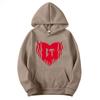Unisex Oversized Hooded Sweatshirt With Printed Design Ribbed Hem Loose Fit Long Sleeve Cotton Pullover Winter