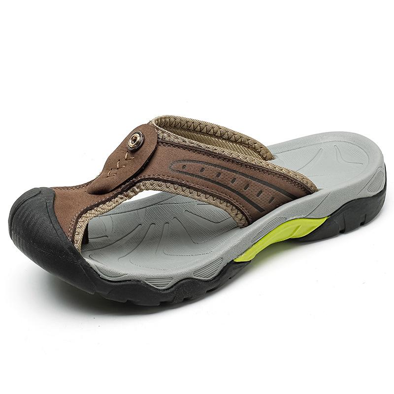 Genuine Leather Men s Outdoor Casual Cowhide Flip-flops 40