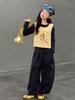Girls' Autumn 2026 Floral Jumpsuit Set: Cartoon Vest & Base Layer for Medium/Large Children