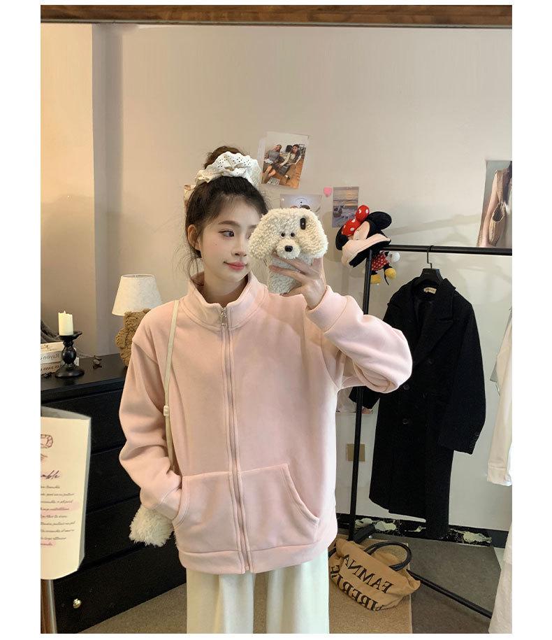 Women's Pink Lambswool Fleece Jacket: Windproof, Thick Velvet Liner, Warm Winter Outerwear