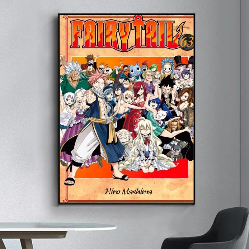 FAIRY TAIL Poster Ausgefallenes Poster Wandaufkleber Leinwandgemälde für Wohnzimmer Bar Vintage Dekorative Malerei
