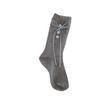 Haha! Hard To Refuse, Gray-Blue Socks, Sweet Ribbons, Bow Buttons, Stacked Socks.