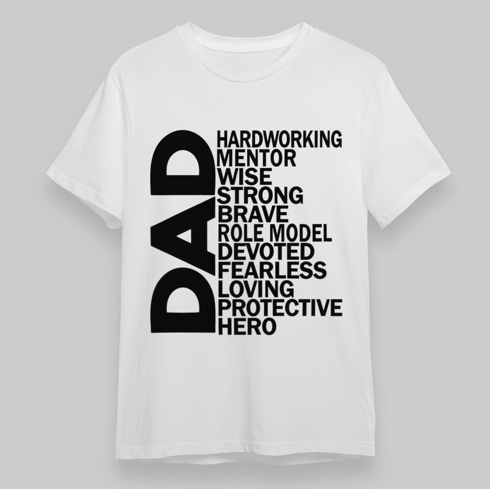 

Men s Soft Plus Size Classic T-Shirt Dad Traits Inspirational Words Cotton Tee XL