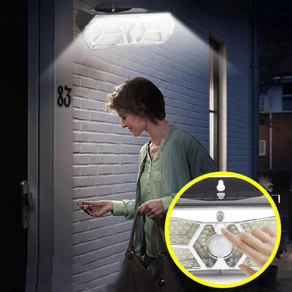 126 lampor Solar Väggbelysning LED Solar Light Utomhus Smart Motion Sensor Vägglampa Solar Light För Garden Street Decoration