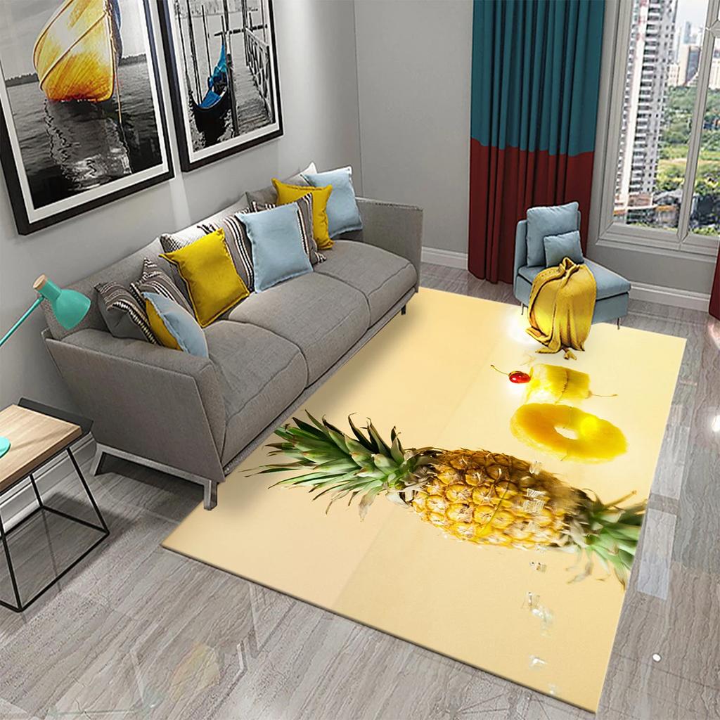Zabawny Dywan Ananas 3D Dywany ze Wzorem Świeżych Owoców Dywan do Salonu Dywanik Podłogowy do Pokoju Dziecięcego Dywan Okno Przy Łóżku Wystrój Domu