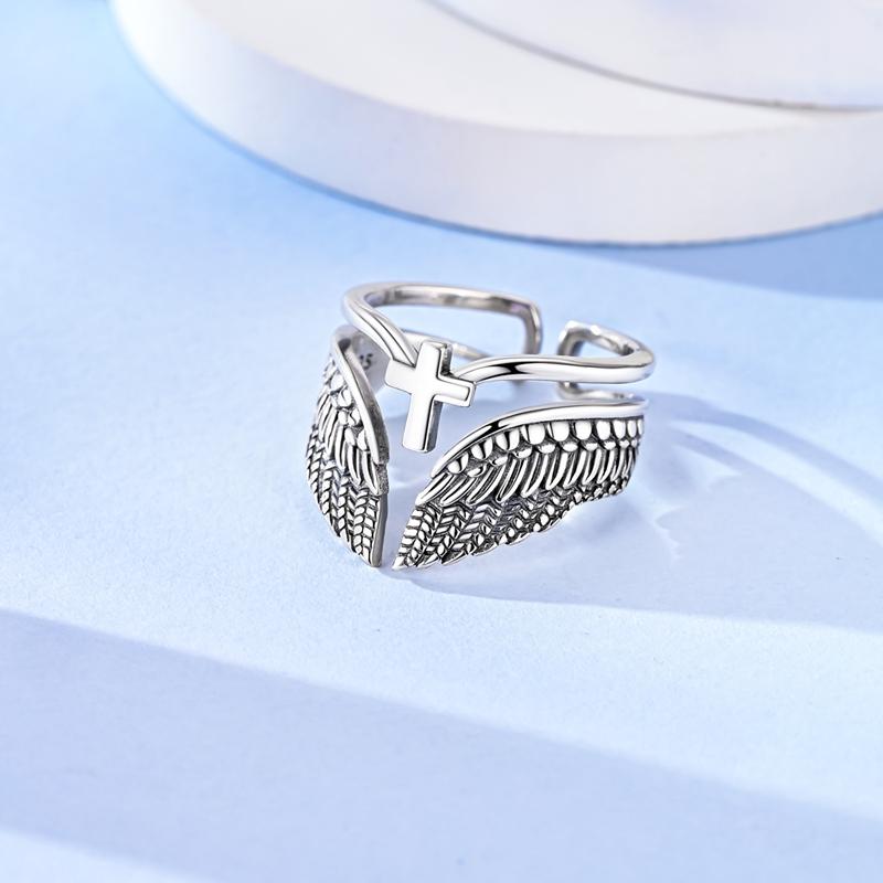 Original 925 Silver Ring Sparking Sun Moon Rose Feather Open Rings for Women Girls Jewelry Birthday Anniversary Engagement Gifts