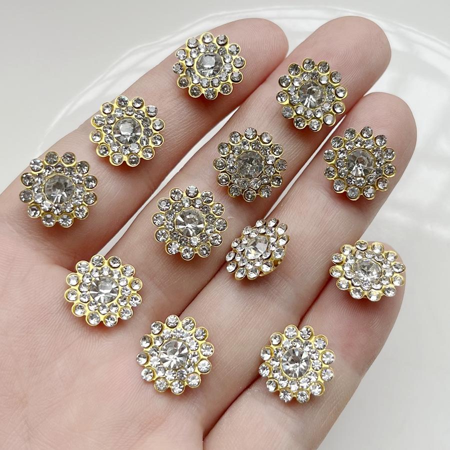 Pretty 14mm White/White ab Color flowers Resin Rhinestone Sewing Scrapbook Wedding Dress Jewelry Making accessories 50pcc/lot