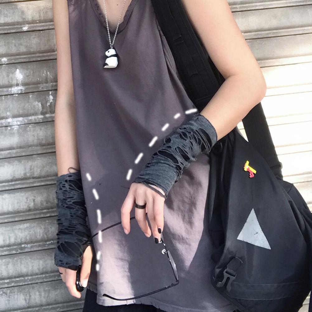 Luvas Sem Dedos Steampunk de Halloween para Homens e Mulheres Aquecedores de Braço Góticos Luvas Rasgadas para Cosplay Fantasia