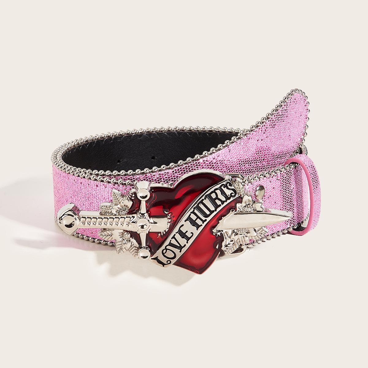 

Дофамин Миллениалы Красотки Улица Буква Розовый Пояс Субкультура Пояс 105Cm width 3.8cm