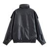 Women's Jacket  Black Long Sleeve Faux Leather Jacket Motorcycle Style Personality Fashion