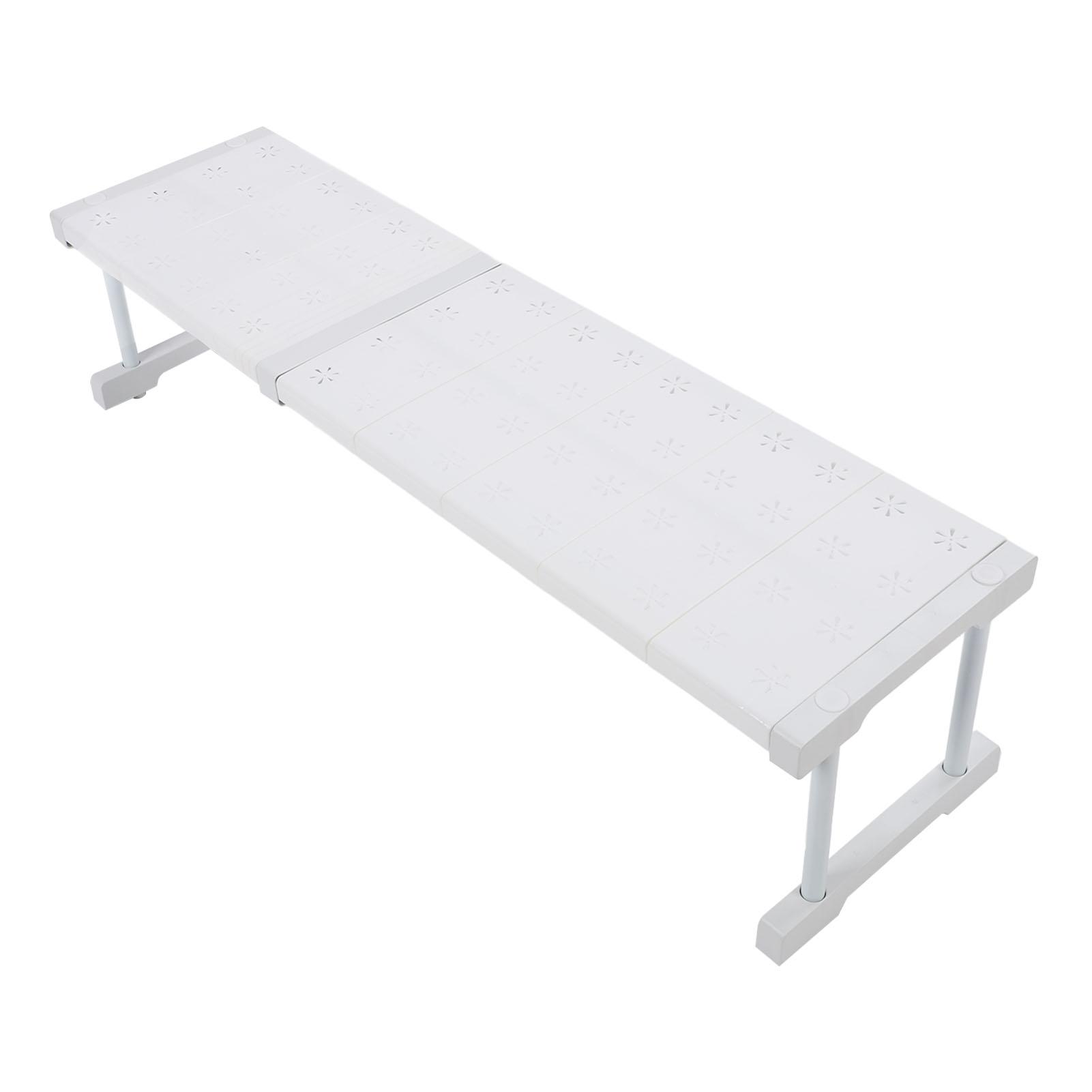 Raft de dulap extensibil Oțel carbon ABS PP Raft de depozitare pentru dulap Organizator de dulap Raft înălțător pentru Length 67-88cm / 26.4-34.6in