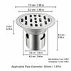 Fits 50mm / 1.97in Pipe Floor Drain Round Shower Floor Drain Floor Waste Drain  Floor Drainage