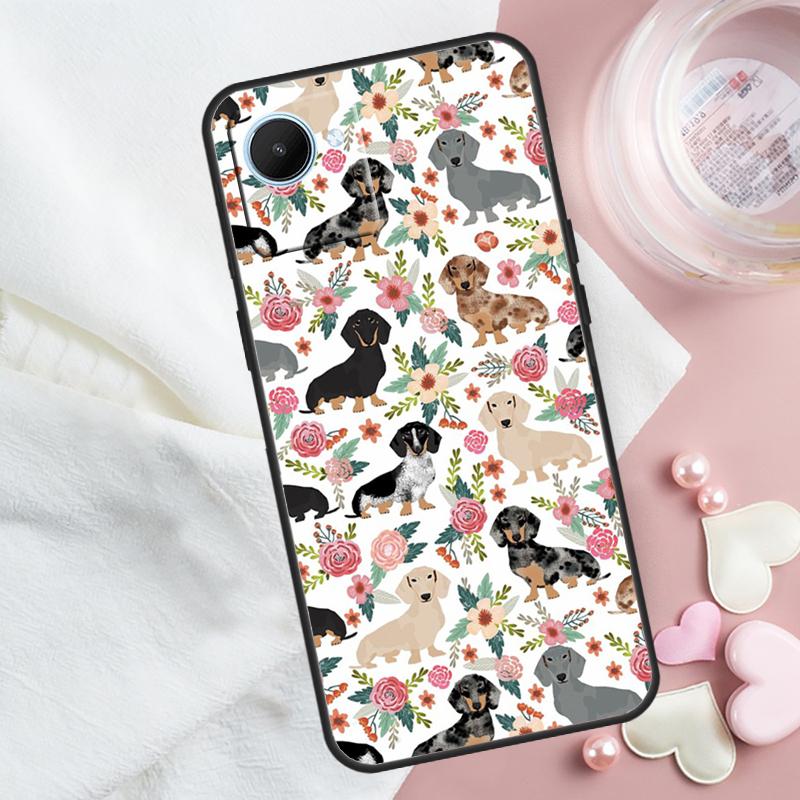 

Cute Dachshund Dog For Realme GT 7 Pro GT 5 6 6T C67 C61 C55 C53 C51 C21Y C25S C75 10 11 12 13 14 Pro Plus Case Realme GT6