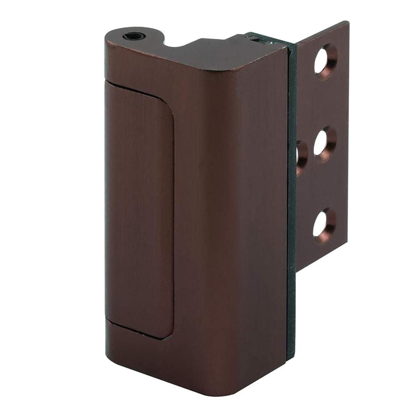 

Home Security Lock Aluminum Alloy 800LBS Rust Proof Tamper Resistant Door Reinforcement Lock Brown