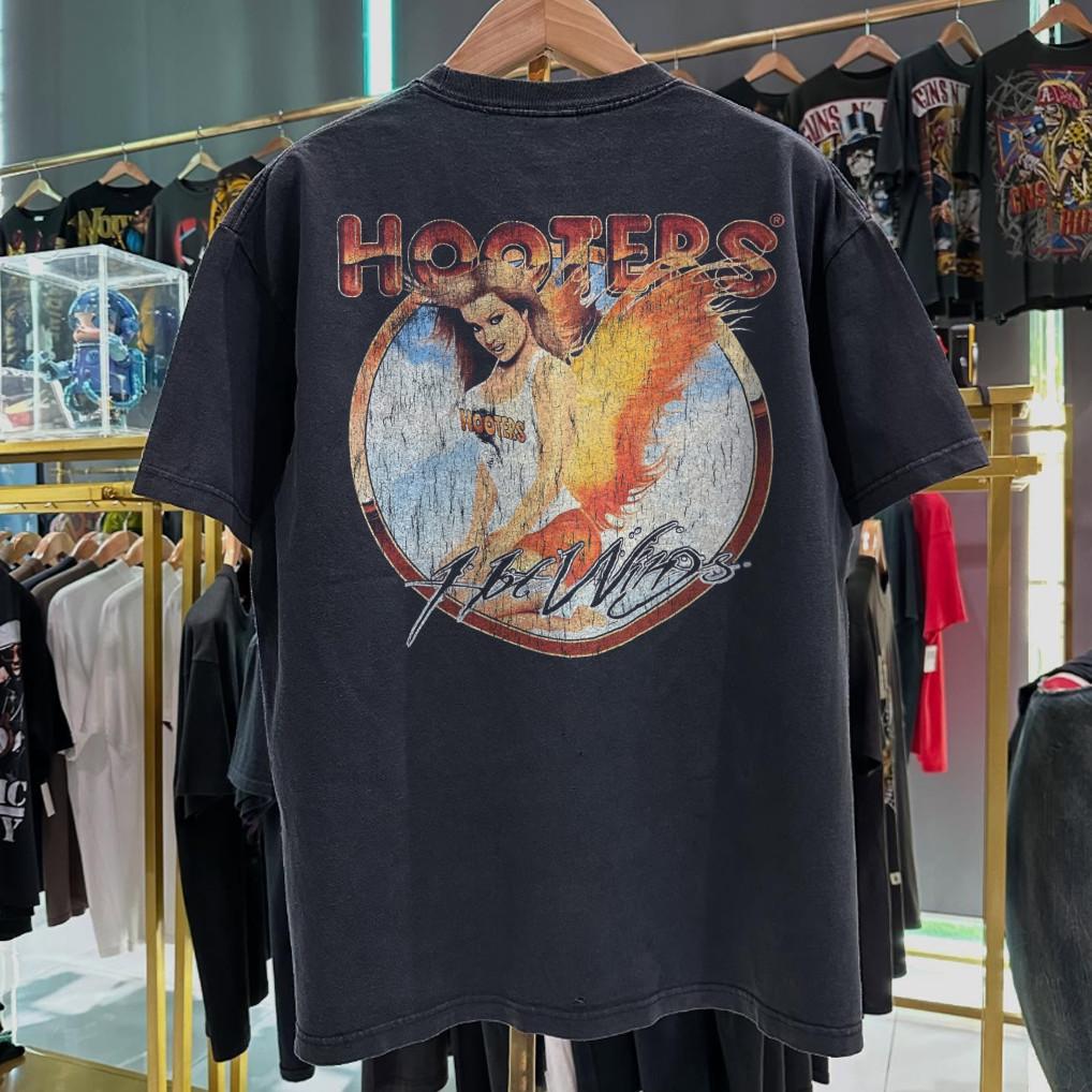 90s Hooters  Hotwings  Classic T-Shirt Black XL S