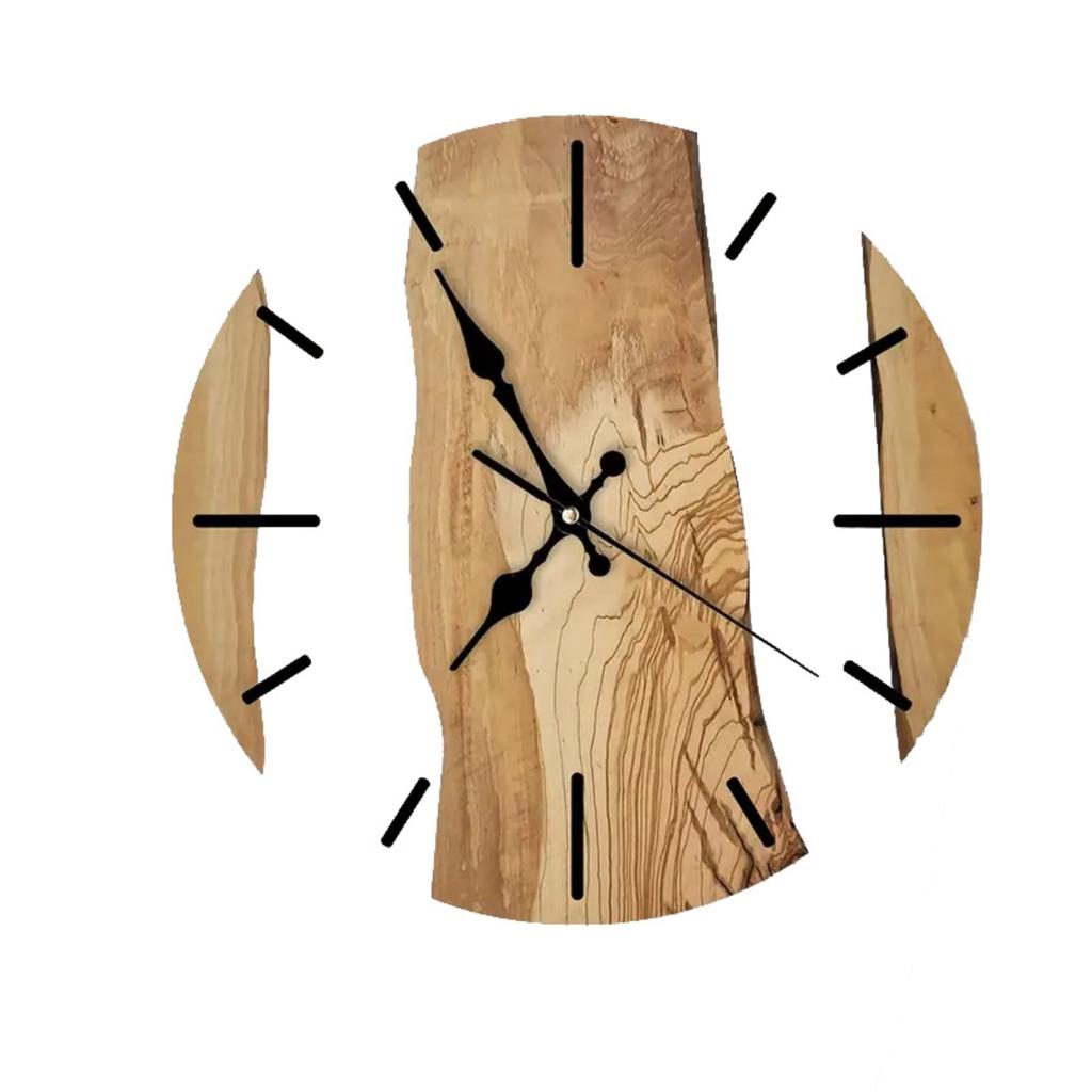 Vintage 30cm Wood Grains Wall Clock with Transparent Tempered Glass Country House Clock for Bedroom Living Room Decors